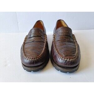 Martin Dingman Loafers Men’s 9.5 Brown Crocodile Embossed